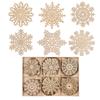 24PCS Wood Cutouts for Snowflake Ornaments Set Wooden Christmas Tree Snowflakes Shaped Decoration Pendants Unfinished Painting Wood Carfts