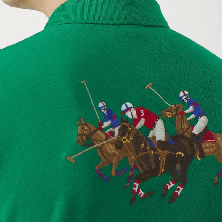 Polo Ralph Lauren SS24 Letter Print Straight Casual Short Sleeve Polo Shirt Men Polo Shirts Green 710939928-002