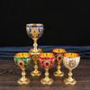 1Pc Timeless Embossed Metal Chalice Goblet Vintage Wine Champagne Liqueur Cup Perfect For Bars Restaurants Home Decor