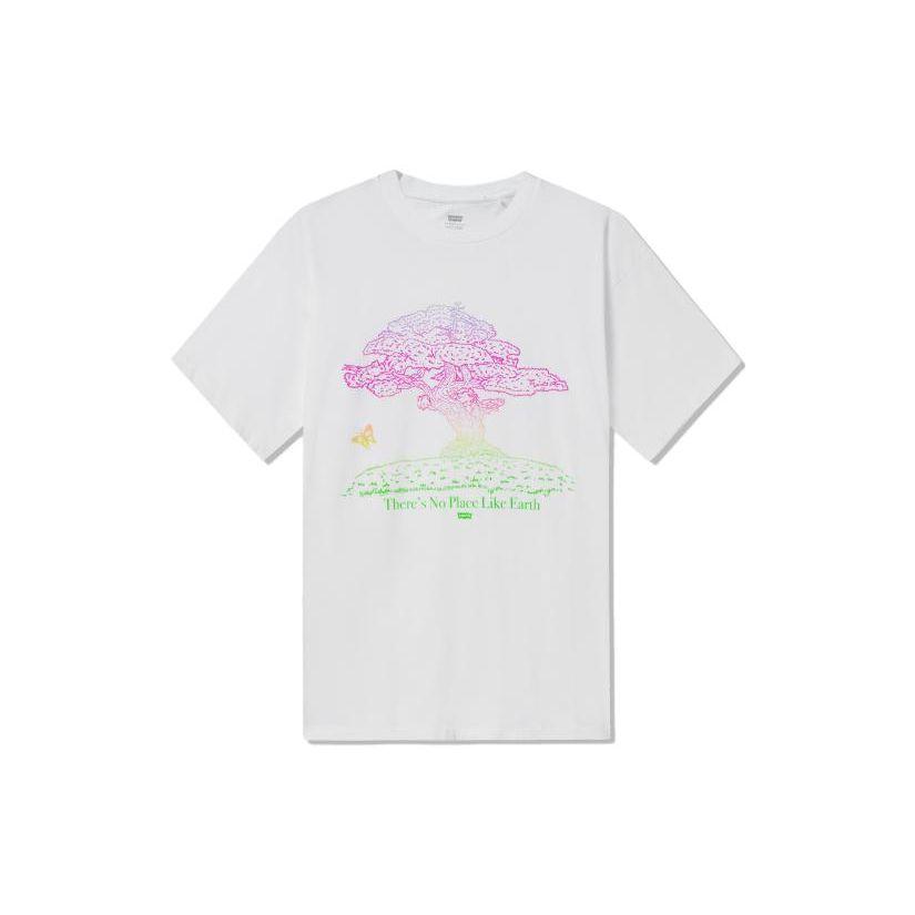 

Женская футболка с коротким рукавом Levis с растительным принтом, повседневная, белая, 17467-0007 S