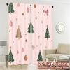 2pcs  Curtains Christmas Trees Bows Ornaments Stars Creative Modern Curtains Prints Light Filtering Curtains Home Decor for