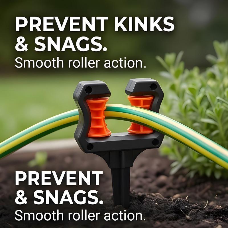 Garden Hose Guide Spike Heavy Duty Plant Protector Stake Roller Wheel for Watering Pipe Guide Nail for Flower Bed Lawn Landscape