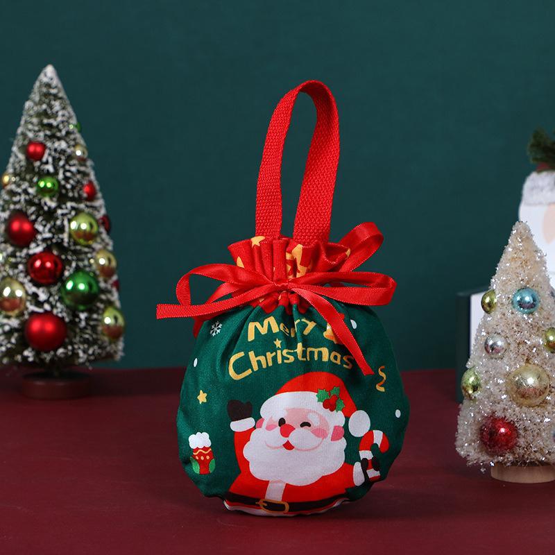1 Stück Kinder-Themen-Weihnachtsgeschenkbox mit Canvas-Tragetasche Umweltfreundliche Verpackung Dekoration für Weihnachtsgeschenke