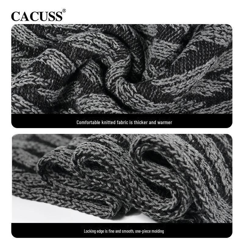 Modny męski szalik z grubej dzianiny wełnianej na jesień/zimę 2020.