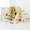 Wooden Windmill Kids Track Glider Toy Early Learning Motor Development Skills