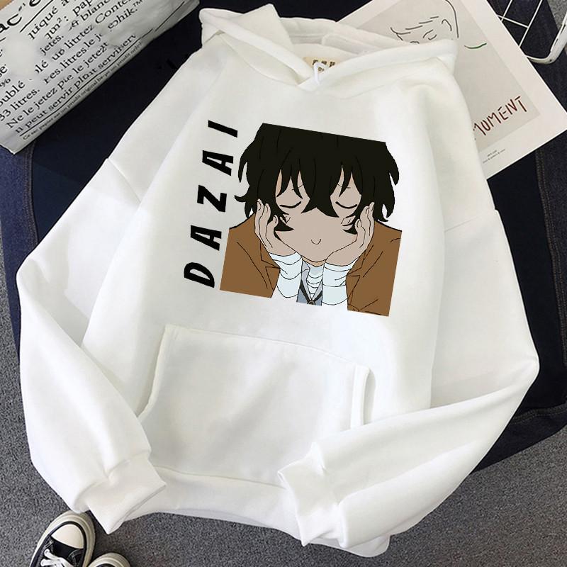 Kawaii аниме Bungou Бродячие собаки толстовки забавные Дазай Осаму мультяшный принт зимние повседневные оверсайз Harajuku повседневные женские толстовки S