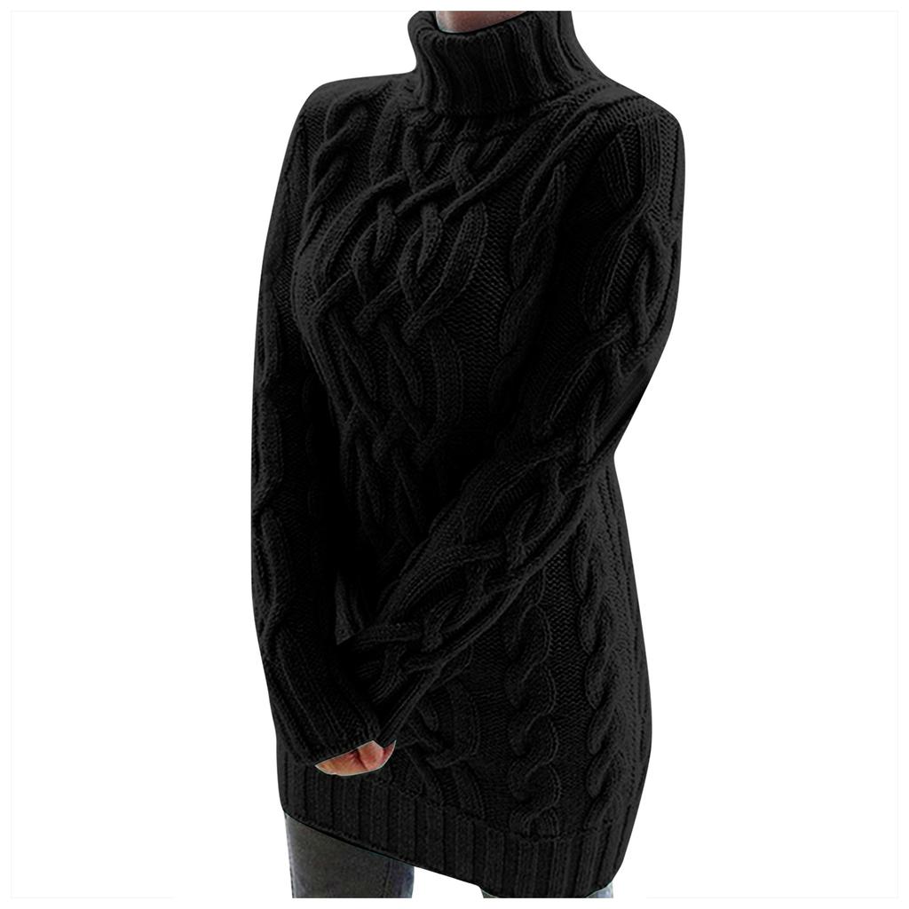 Women's Fashion  And Winter Thick Two-lapel Retro Thick Line Dress