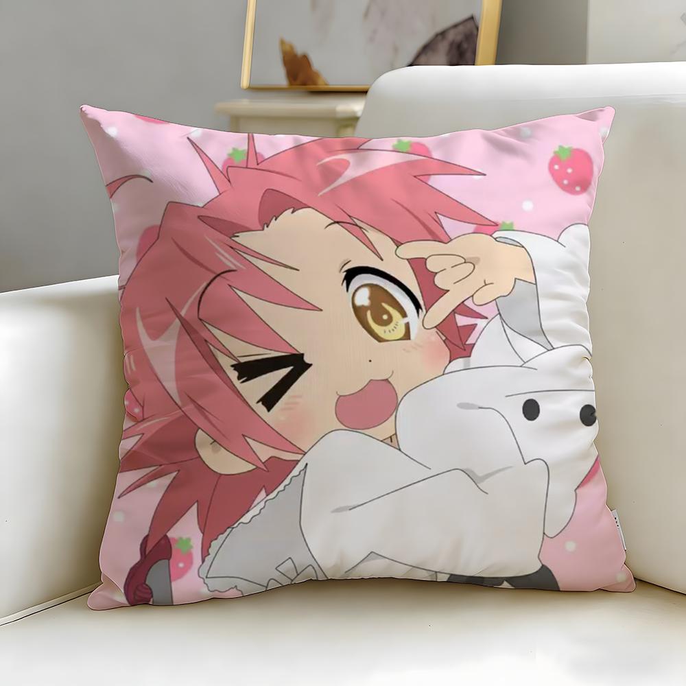 

classic anime Lucky Star Cushion Cover Soft EasyWash Pillow Case Versatile for Couch Bed Travel and Office 30X30cm