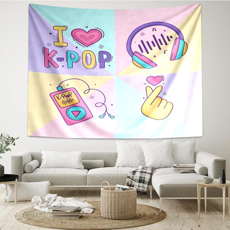 Kpop Wall Hanging Tapestry Wall Cloth Tapestries Decor Wall Bedroom Decoration