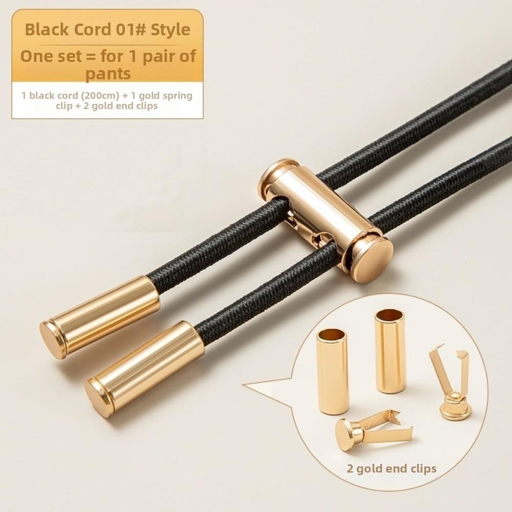 New 2M Pants Elastic Waist Drawstring Adjustable Cord Lock Stopper Waistband with Buckle DIY Sewing Band Accessories
