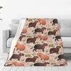 Capybara Cute Green And Brown Animal Blankets Soft Warm Flannel Throw Blanket Bedding for Living Room Picnic Travel Home Sofa