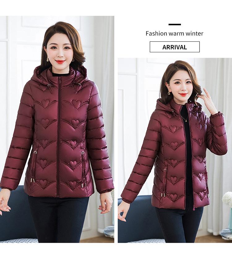 Damenjacke für Herbst und Winter, einfarbig, mit Kapuze, schmale Passform, dick, warm, kurz