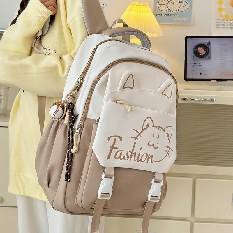 School Bag For Female Junior High School Students, Large-Capacity Simple Korean Backpack To Reduce The Burden, Grade 6 Backpack For Primary School