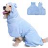 Blue pet bathrobe large dog absorbent coral fleece dog hooded bathrobe thickened cute golden retriever clothes