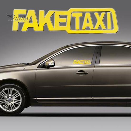 Funny Car Sticker FAKE TAXI Drifting Fake Taxi Sign Race Auto Vehicle Decal Decoration