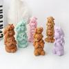 3D Handmade Diy Monkey Bear Shape Silicone Candle Mold Family Of Three Overlapping Animals Resin Molds DIY Crafts Home Decor