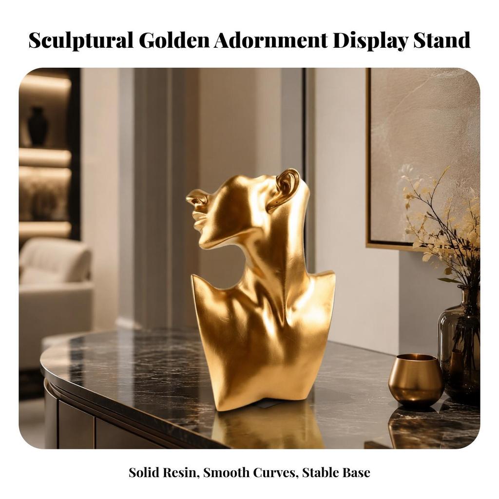 Necklace Display Stand Elegant Mannequin Head Bust Premium for Showroom, Dresser