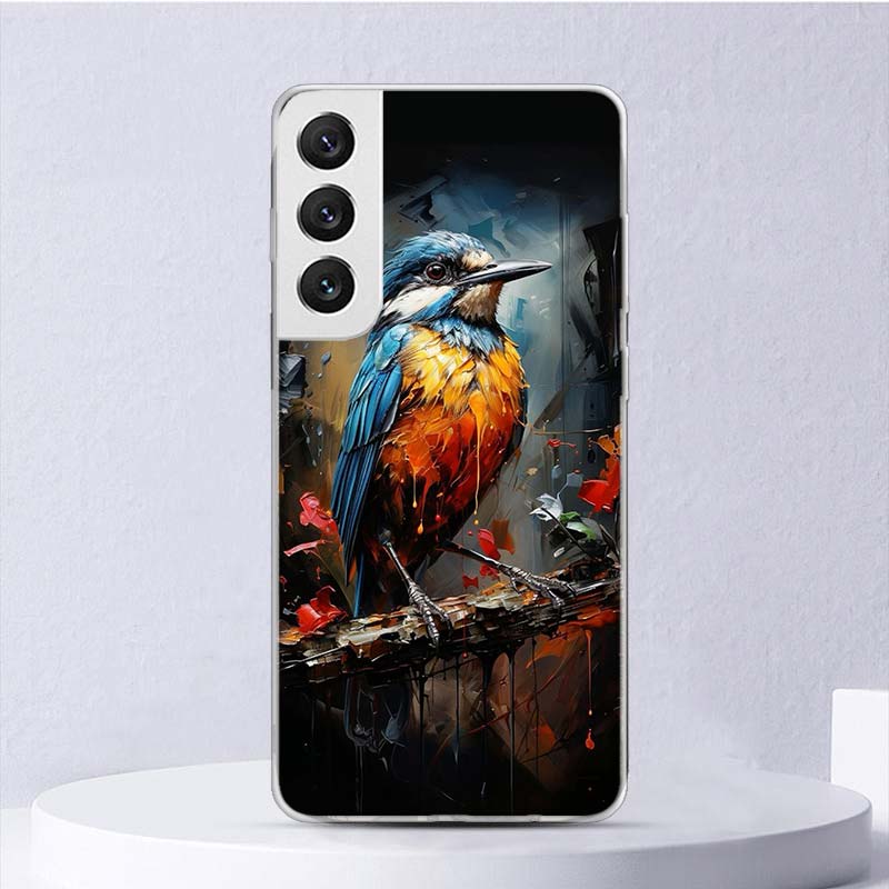 Tier Ölmalerei Vogel Weiche Hülle Für Samsung Galaxy S25 S24 S23 S22 Ultra Handyhülle S20 FE S21 Plus S25 Edge + Funda Coque