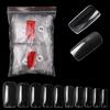 500Pcs Nail Tips, Half Cover & Full Cover False Nails, Natural Clear White Nails for Acrylic UV Gel Manicure Salon & Home Use