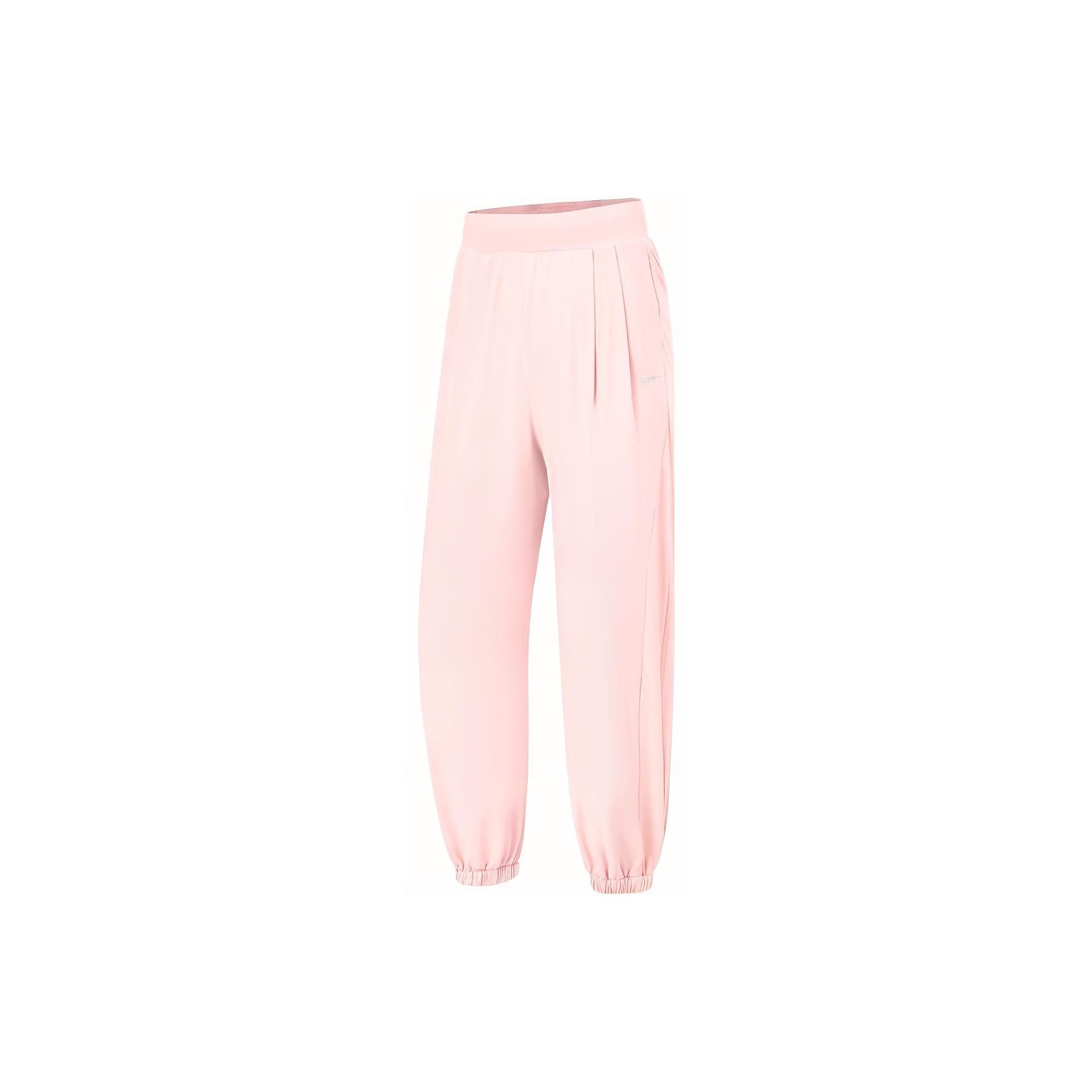 

Li Ning Женские фитнес-серия Однотонные светоотражающие спортивные брюки с эластичной талией и манжетами Женские брюки Личи-розовый AKLT542-10 M