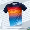 Fashion Stripe 3D Color Blocking Print Men's T Shirt Summer Casual O-neck Loose Tops Outdoor Running Fitness Sports Short Sleeve