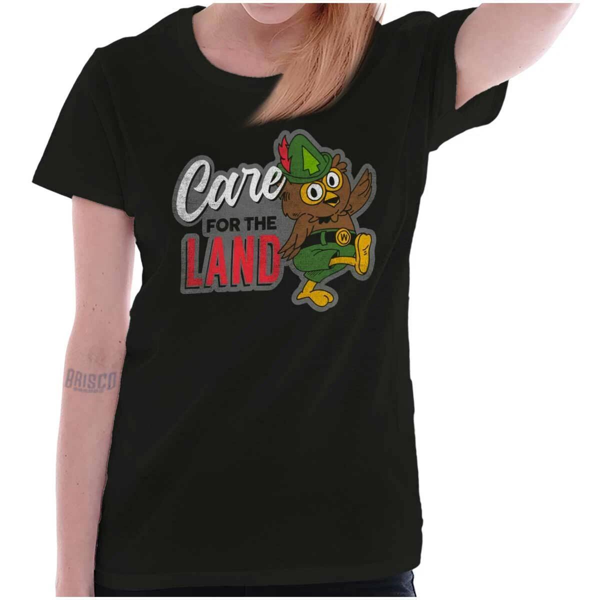 Woodsy Owl Forest Service Care For The Land Womens Top Junior Graphic Tee L