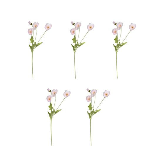 

5 Pcs Artificial Flowers 4 Stems Faux Silk Flower Bouquet with 3 Bloosms And 1 Bud for Wedding Home Party Table Centerpiece Floral Arrangement F
