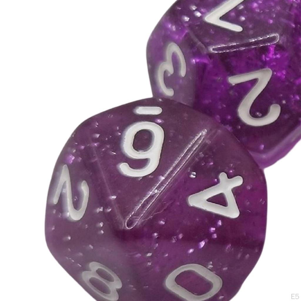 7 Pieces Solid Acrylic Polyhedral Dices D20,D12,D10 (00-90 and 0-9),D8,D6 D4. for Entertainment