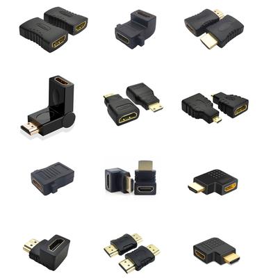 HDMI-Kompatibel Adapter 90 270 Grad Rechtwinklig Männlich zu Weiblich Konverter 4K HD Stecker Mini / Micro HDMI-Kompatibel Extender