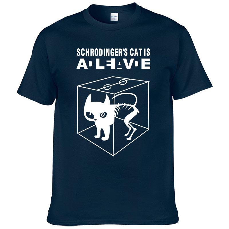 2024 Summer Cotton Schrodinger's Cat Printed Short Sleeves Men T Shirt Casual Tees The Big Bang Theory Mens T-shirt #247