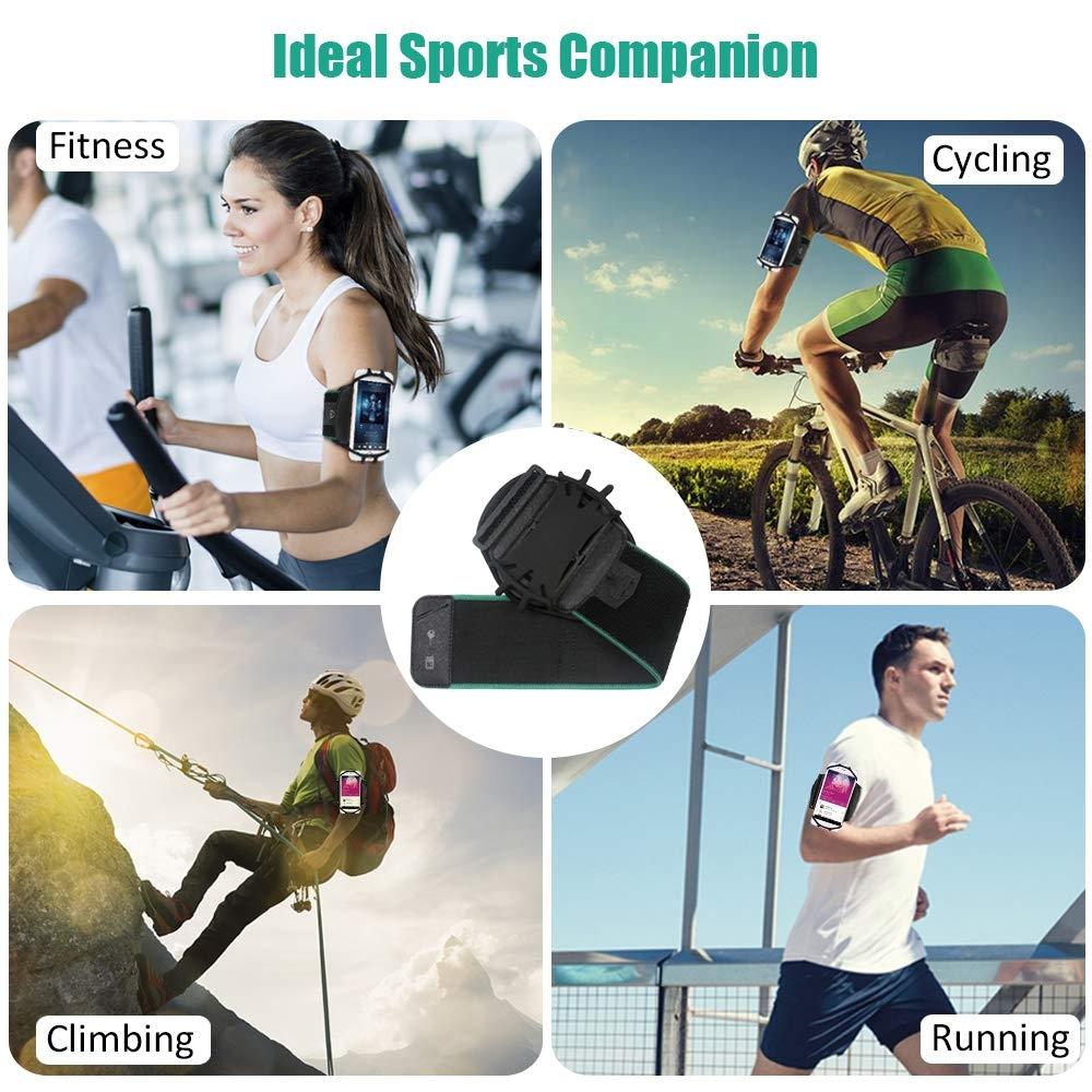 Wristband Running Phone Holder for iPhone 15 for Samsung for Huawei 180º Rotatable Sport Armband Workout Forearm Holder Jogging 6