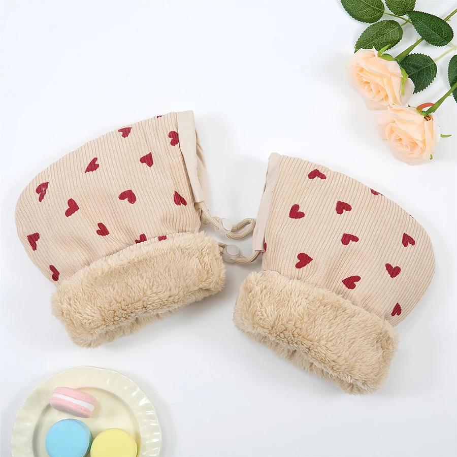 Windproof Infant Stroller Gloves Children's Outdoor Sports Mittens Cartoon Printed Hands Warmer Scooter Accessory for Winter