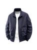 Men's Trendy Korean Style Stand Collar Bomber Jacket - Windproof, Solid Color for Spring & Autumn Outdoor Sports