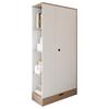 Wardrobe 70*40*170cm, Single-Door Design, with Shelves and Drawers, Natural Wood Color + White (Old SKU: LDB00308AAN)
