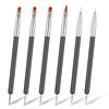 6 Pcs Double-Ended Nail Art Brush Kit, Art Nail Dotting Tools with Fine Brush Head Design Nails Liner Builders Gel Brushes Nails Dotting Pen for Gel