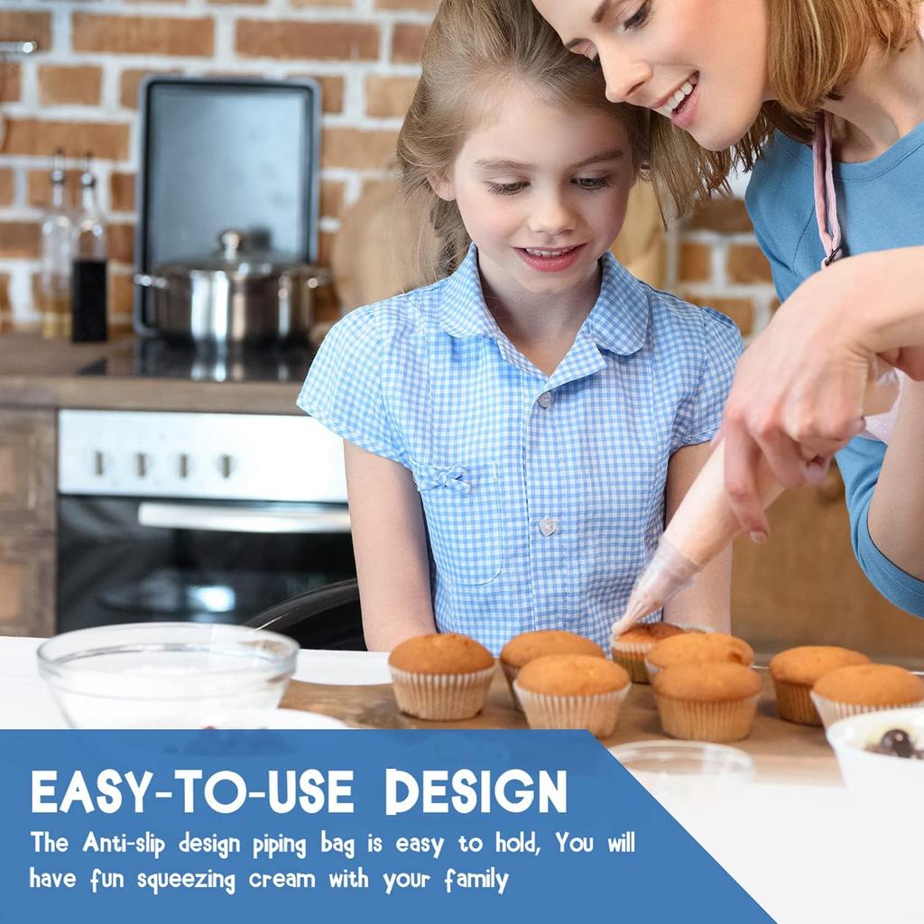 100pcs Thick Disposable Icing Piping Bags, Professional Pastry Bags 12inch, Heavy Duty Anti Burst Cake Tipless Piping Bags for Chocolate Royal