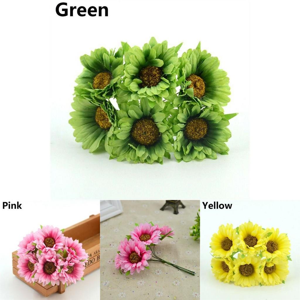 Vibrant 6pcs Artificial Gerbera Daisy Fake Silk Flower For Stunning Home Decor