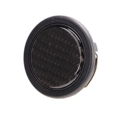 Akozon Steering Wheel Horn Button, 6 Volt Fiber Universal Wheel Button Steering 50mm Diameter Carbon