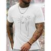 European Size Men'S Trendy Round Neck T-Shirt with Unique Geometric Print - Casual, Breathable, Machine Washable
