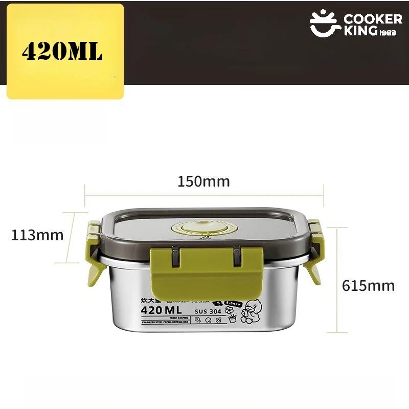 COOKER KING 420/660/900ML for B.Duck Fresh Box 304 Stainless Steel+PP Material Insulated Lunch Box Kitchen Organizer Lunch Box