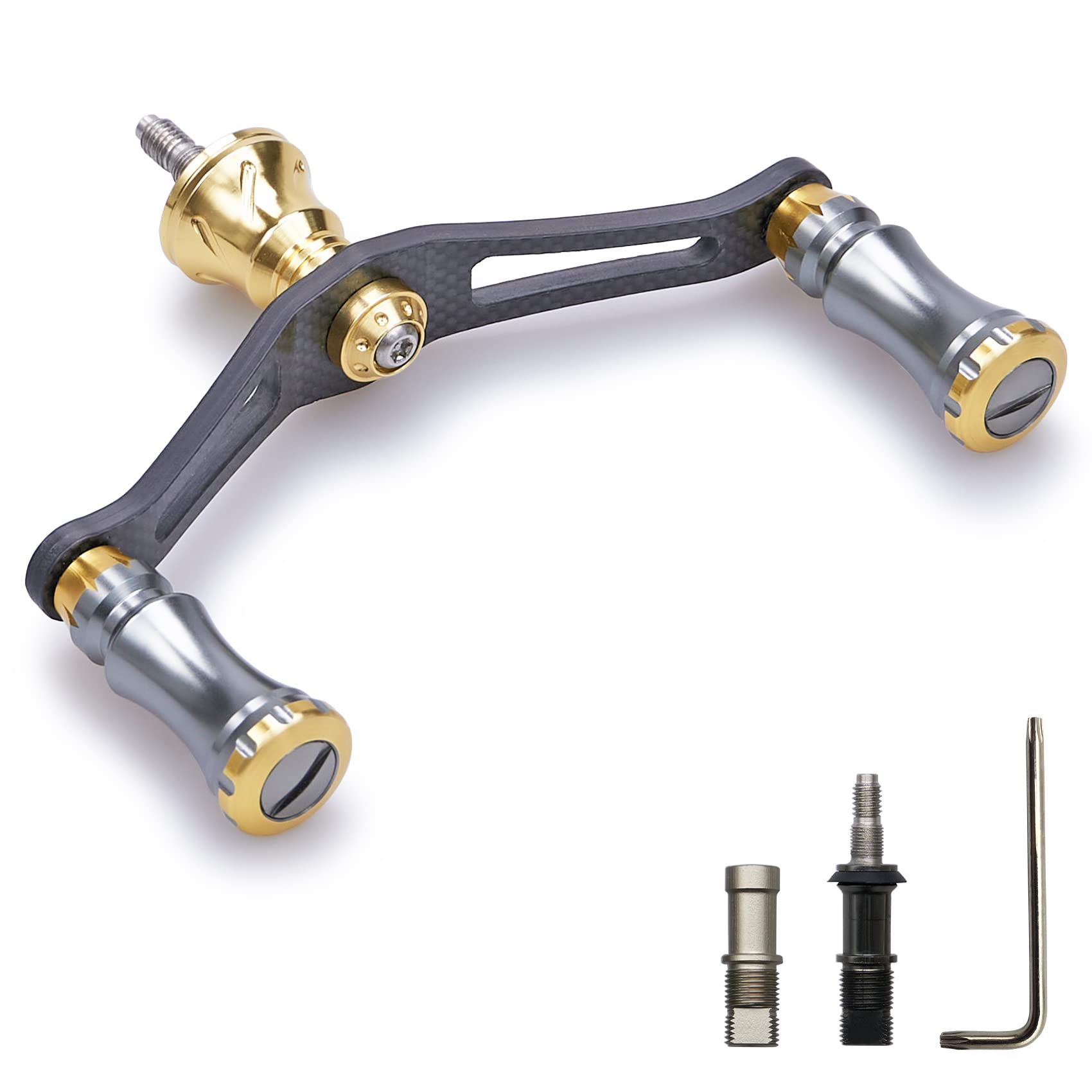 

HEIGHTEN 90мм Рукоятка катушки Shimano Daiwa Универсальная Карбоновая ткань Карбоновая кривошипная рукоятка для спиннинговых катушек Серия Chess 1.5K (Оружейная бронза и золото) (156)