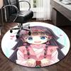 1 Stück Anime Cartoon Design Runder Teppich Bürostuhlmatte, Rutschfester Teppich für Heimdekoration, Wohnzimmer