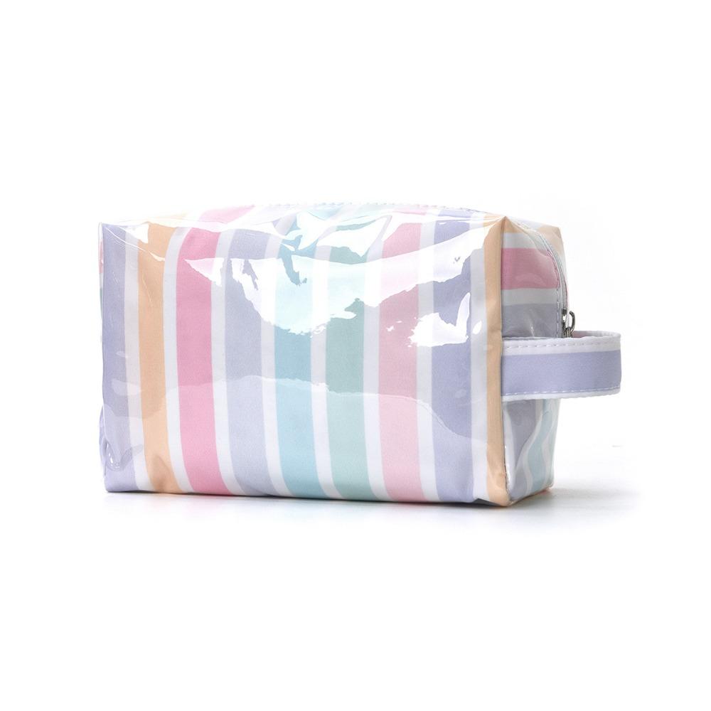 High Quality PVC Material PVC Makeup Bag Waterproof Polka Dots Striped Makeup Bag Striped Pattern Leopard Print Organizer Travel