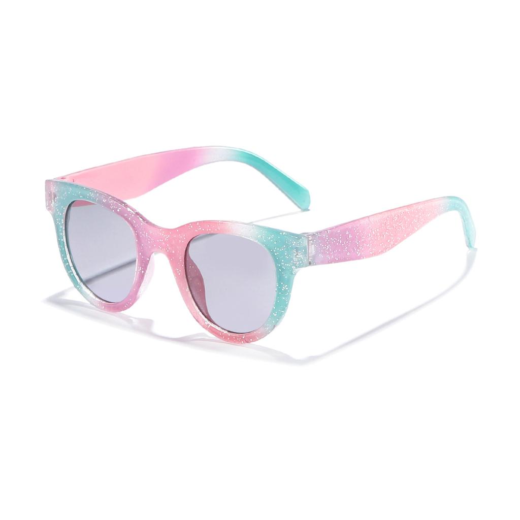 2024 Children'S New Rainbow Round Frame Sunglasses Shining Summer Outdoor Sunshade Sun Glasses Trendy Fashionable Eyewear