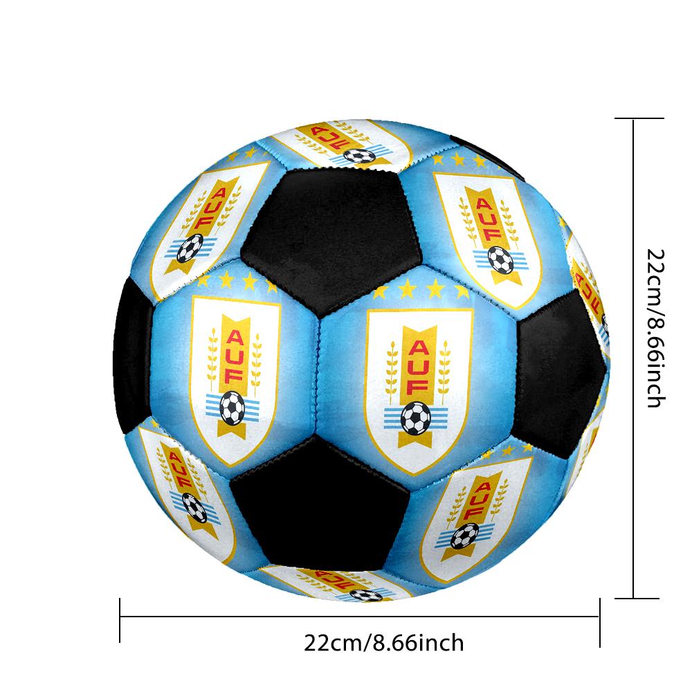 SIZE 5 Uruguayan Football Association Soccer Ball Colorful All Ages Machine Stitched PVC Competition Ready Durable High-Bounce