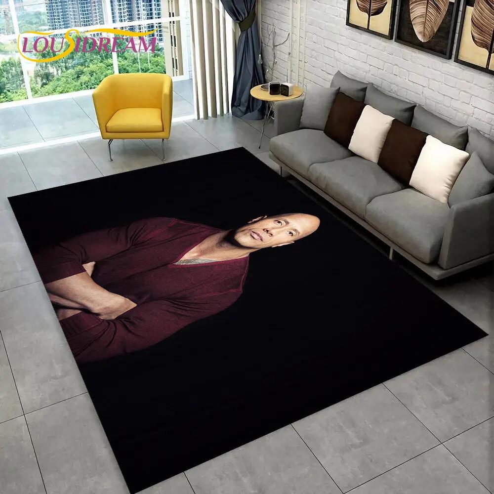 HD The Rock Dwayne Johnson Area Rug,Carpet Rug for Living Room Bedroom Sofa Doormat Decoration, Kids Play Non-slip Floor Mat 3D