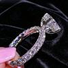 1 Cute Oval Full Set Ring, Luxurious and Gorgeous Female Aesthetic Jewelry, Suitable for Weddings, Daily Wear, Holiday Gifts