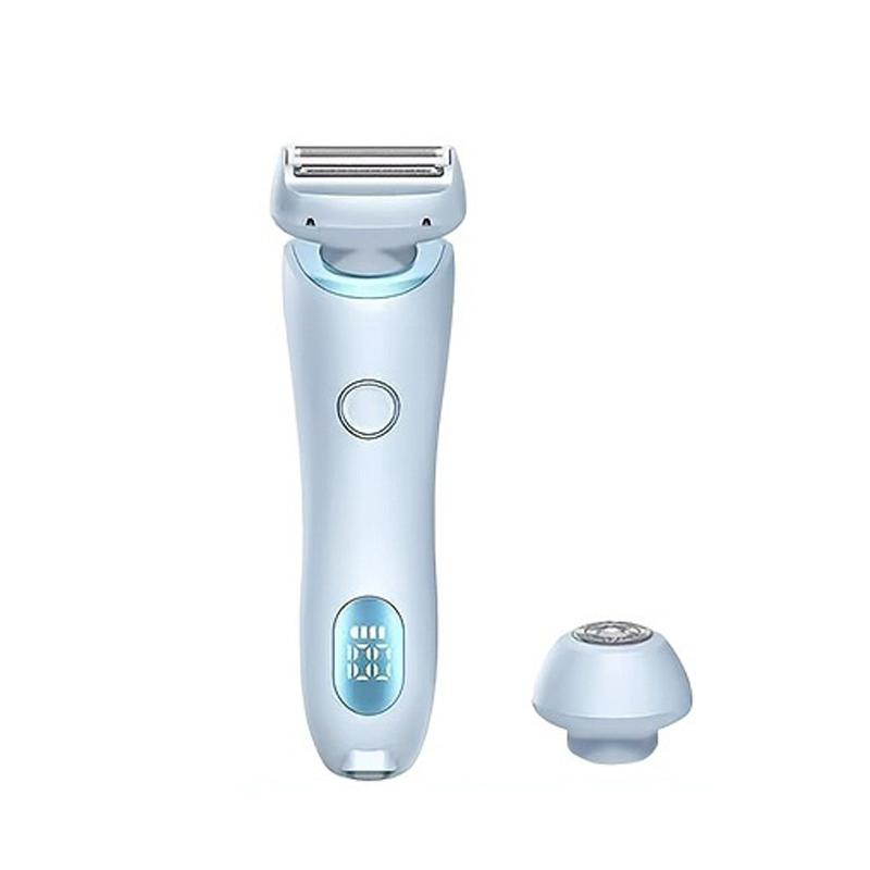 Portable double-head electric shaving device for men and women, bikini private area and armpit hair removal device