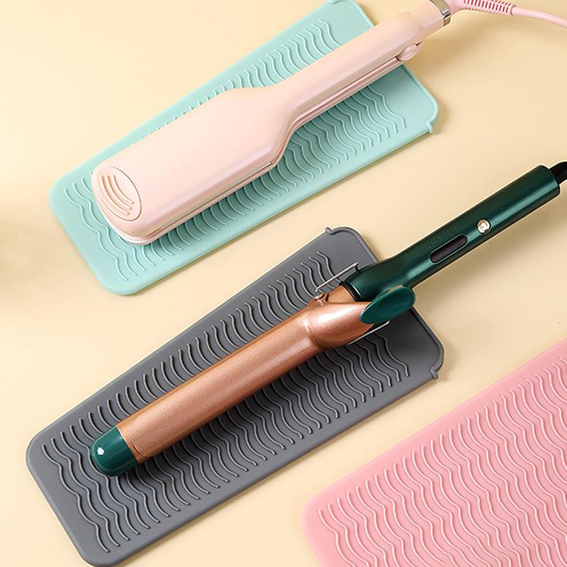 Heatheat Resistant Silicone Mat Pouch For Flat Iron, Curler Wand, Hot Waver, Salon Tools Appliances, Portable Styling Heat Mat