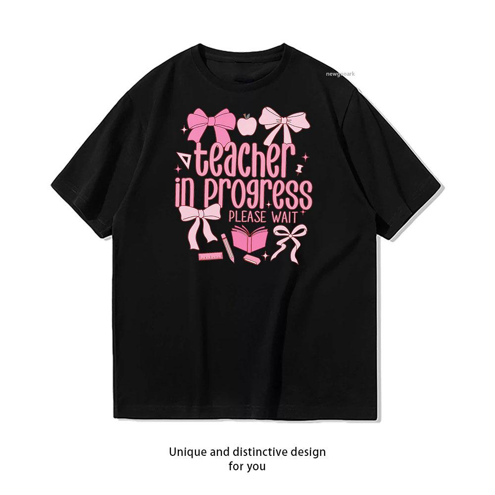 

Teachers Progress cotton T shirt Unisex Adult couple streetwealtops tee Short sleev Casual S